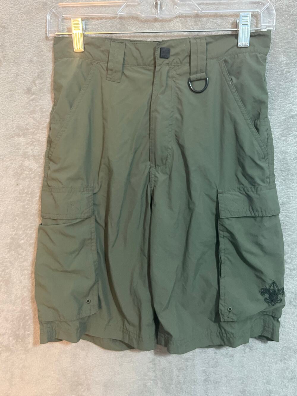 Boys Scouts of America Cargo Shorts X-Small Army Green Supplex Nylon Scouting